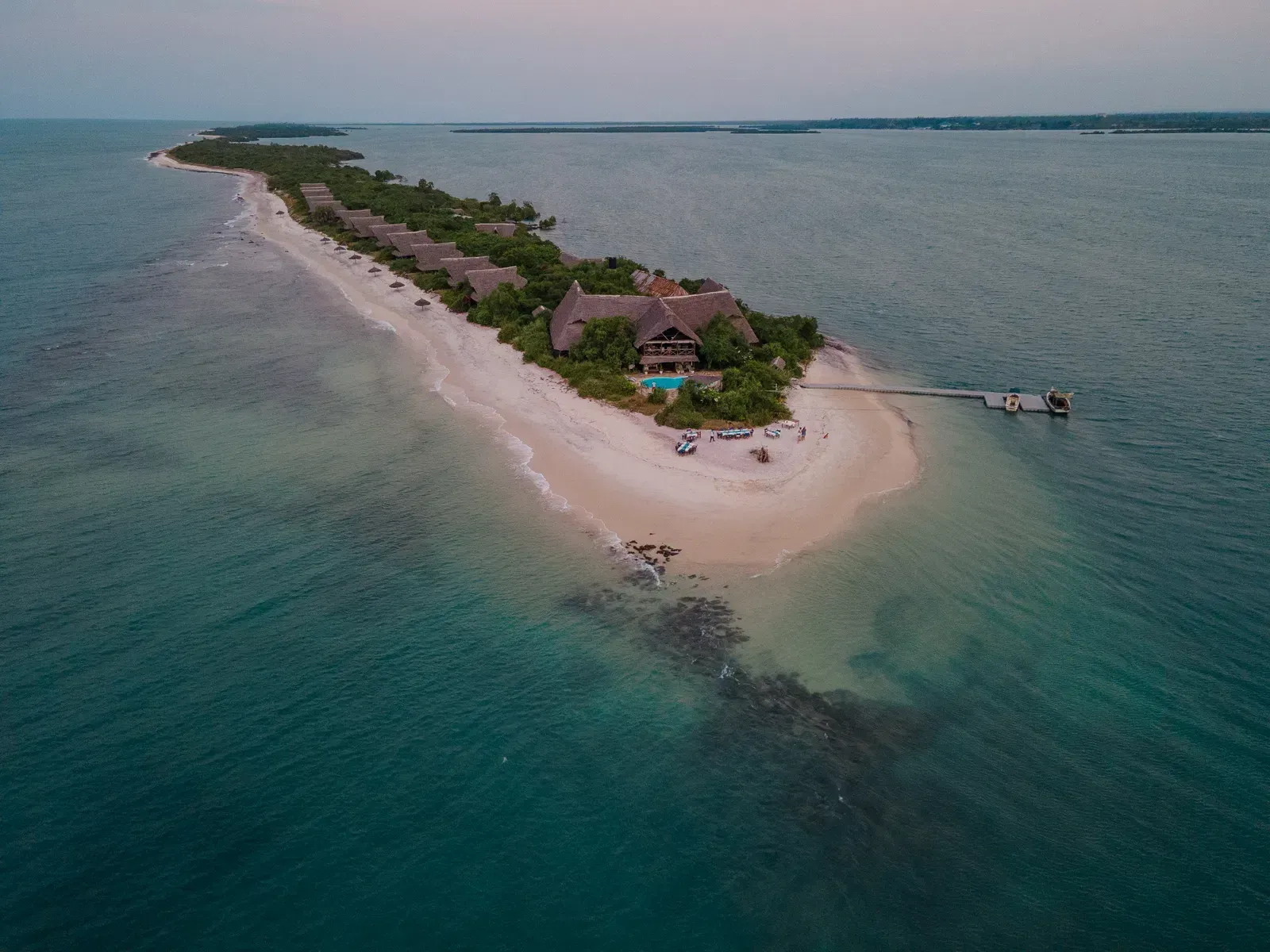 The sandbar and shallow water at Lazy Lagoon island off Bagamoyo